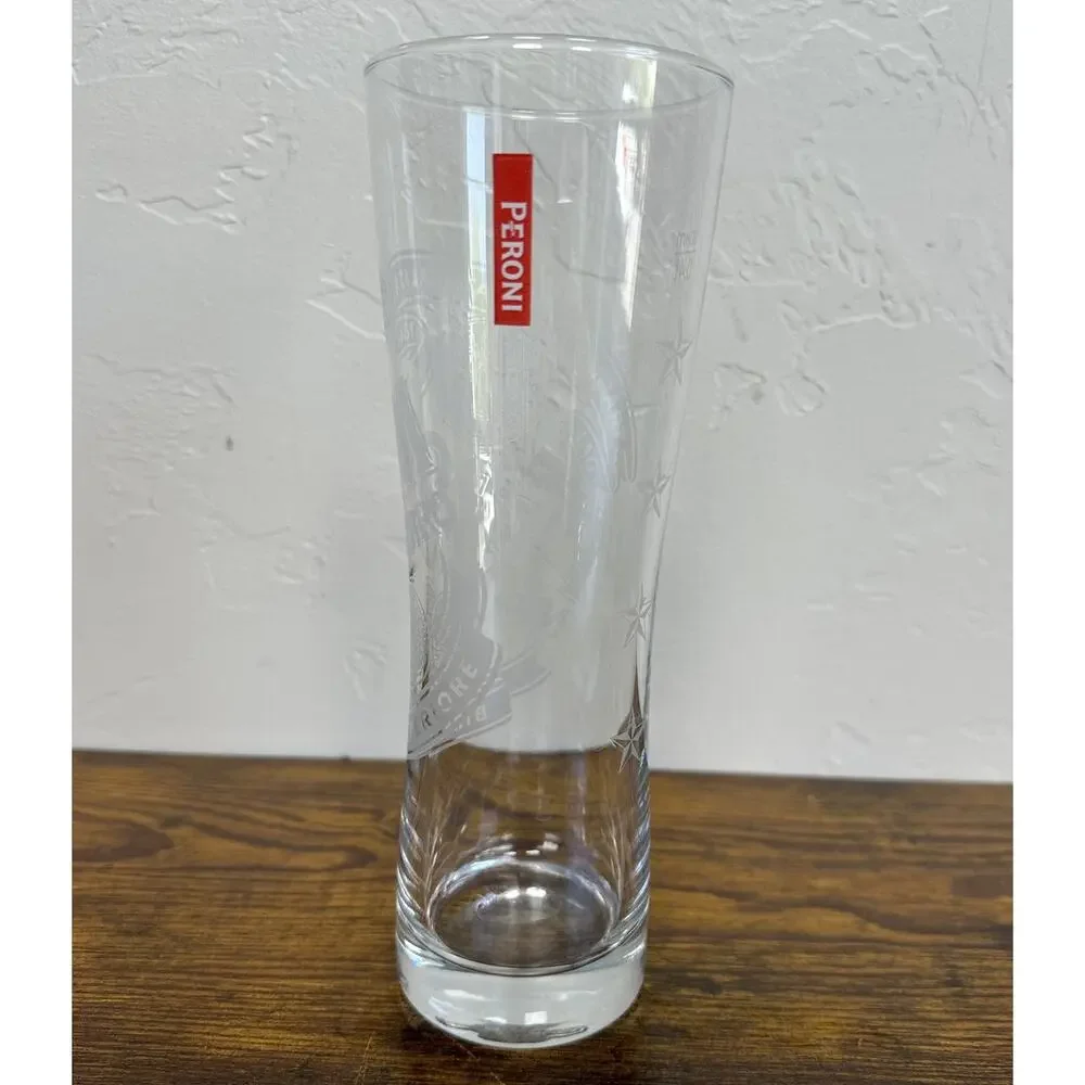Peroni Nastro Azzurro Birra Superiore Italian Embossed Tall Beer Glass 0.4L